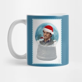 Annoyed Will Graham in Winter Snow Globe with Santa Hat Mug